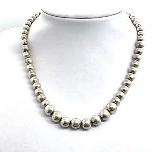 Sterling Taxco Beaded Necklace